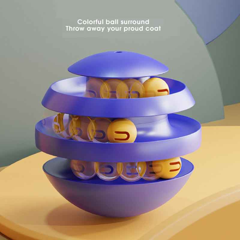 Interactive Cat Ball Tower - Engaging 3-Layer Turntable Toy for Active Play - Travillure Pet Emporium