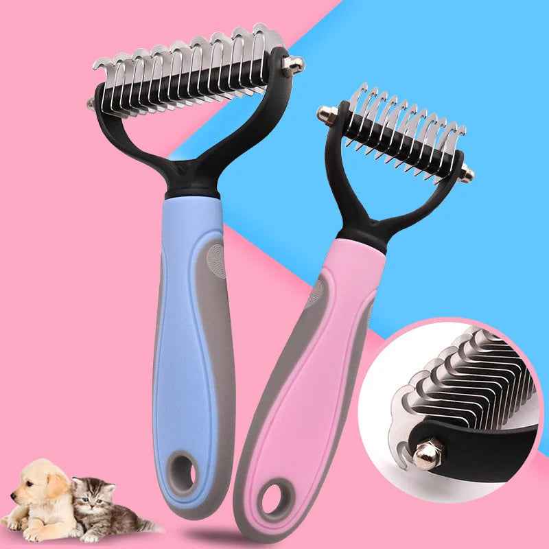 Double-Sided Pet Grooming Brush and Fur Knot Cutter for Effective Pet Grooming - Travillure Pet Emporium