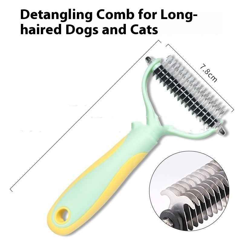 Double-Sided Pet Grooming Brush and Fur Knot Cutter for Effective Pet Grooming - Travillure Pet Emporium