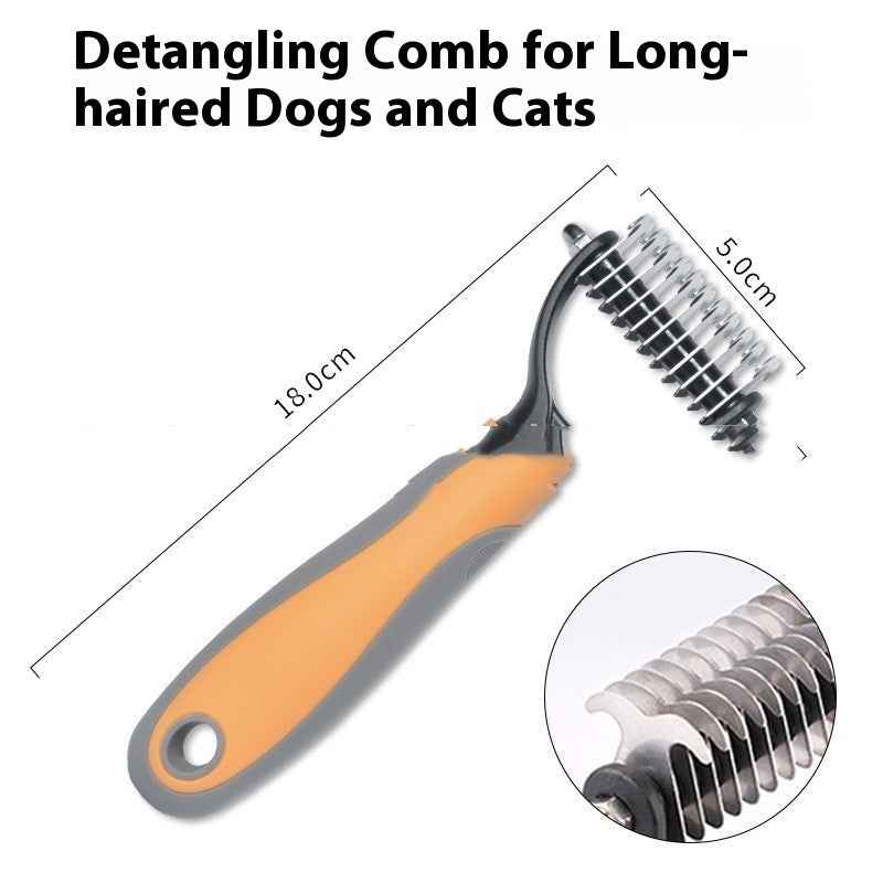 Double-Sided Pet Grooming Brush and Fur Knot Cutter for Effective Pet Grooming - Travillure Pet Emporium