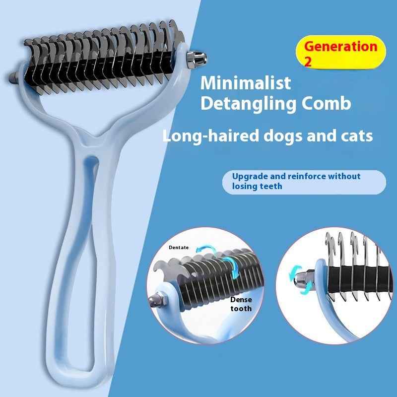 Double-Sided Pet Grooming Brush and Fur Knot Cutter for Effective Pet Grooming - Travillure Pet Emporium