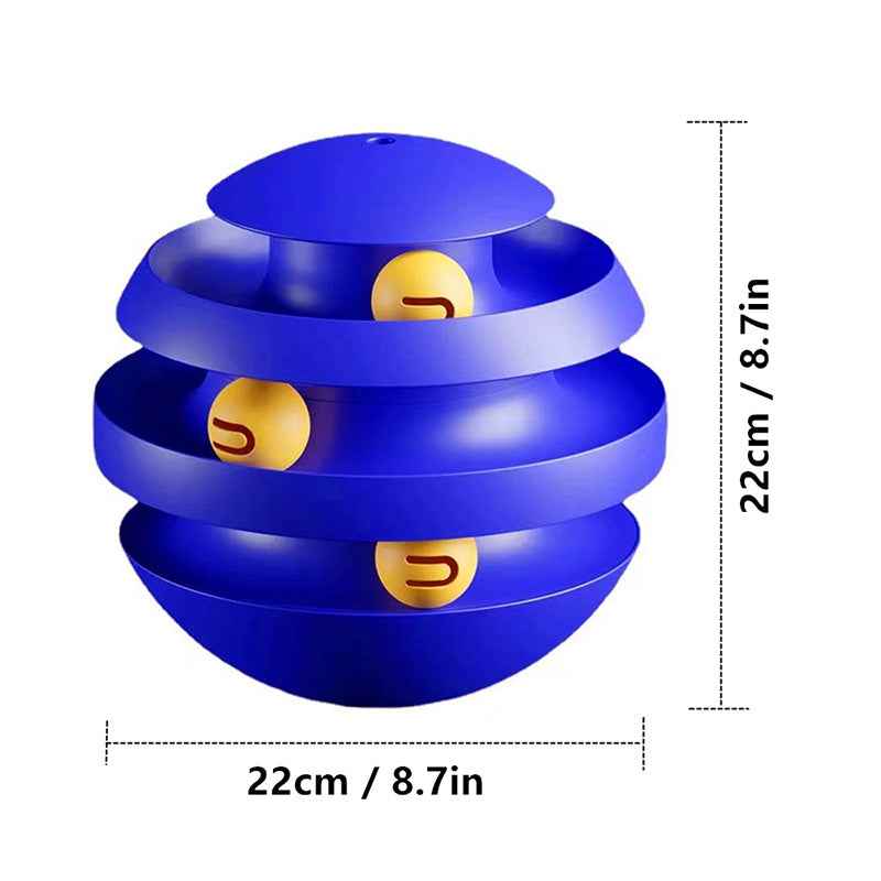 Interactive Cat Ball Tower - Engaging 3-Layer Turntable Toy for Active Play - Travillure Pet Emporium
