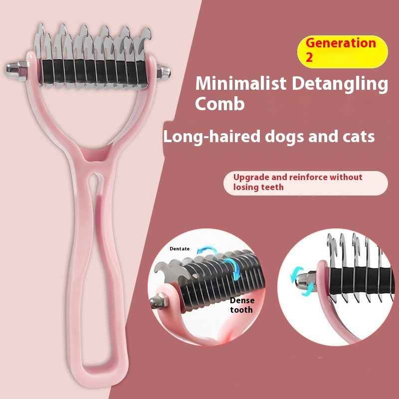 Double-Sided Pet Grooming Brush and Fur Knot Cutter for Effective Pet Grooming - Travillure Pet Emporium