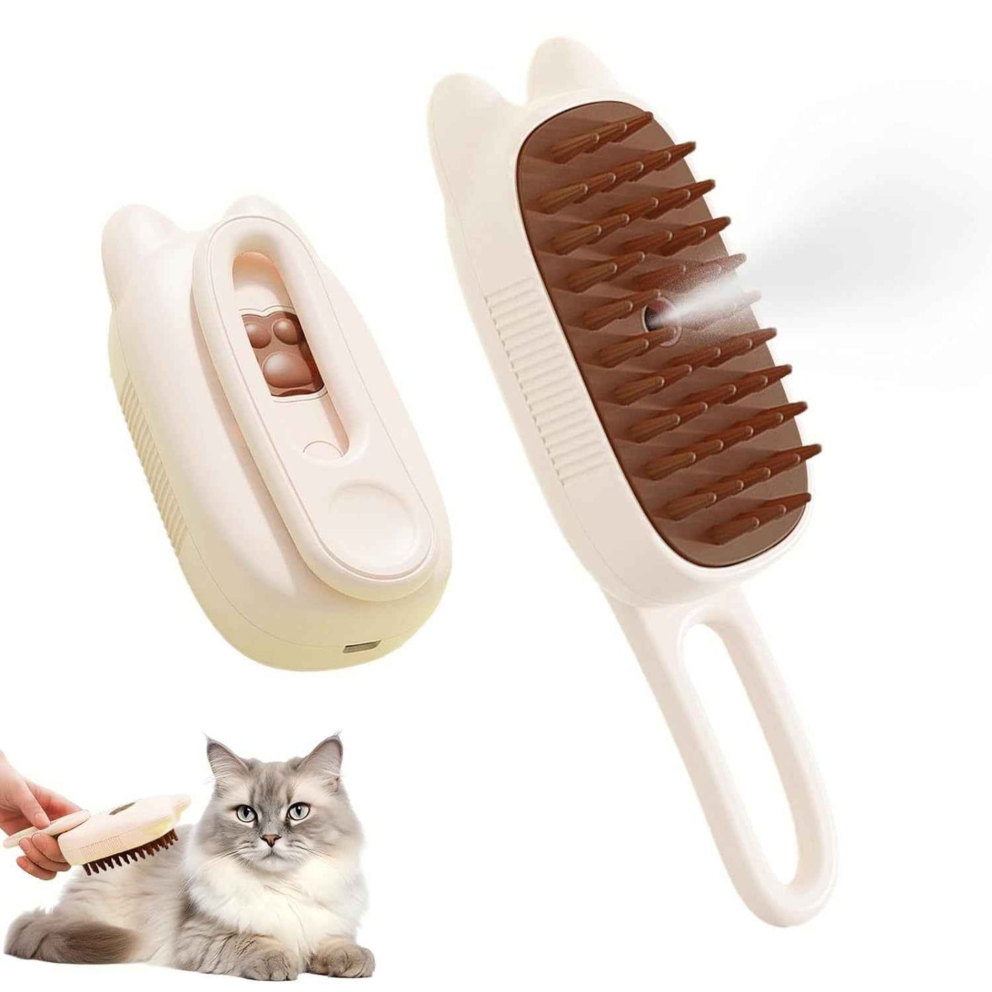 3-in-1 Pet Steam Brush for Shedding and Grooming - Travillure Pet Emporium
