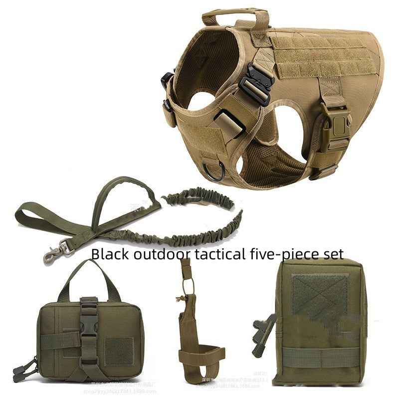 Tactical Dog Harness Set with Leash - Enhanced Control & Comfort - Travillure Pet Emporium