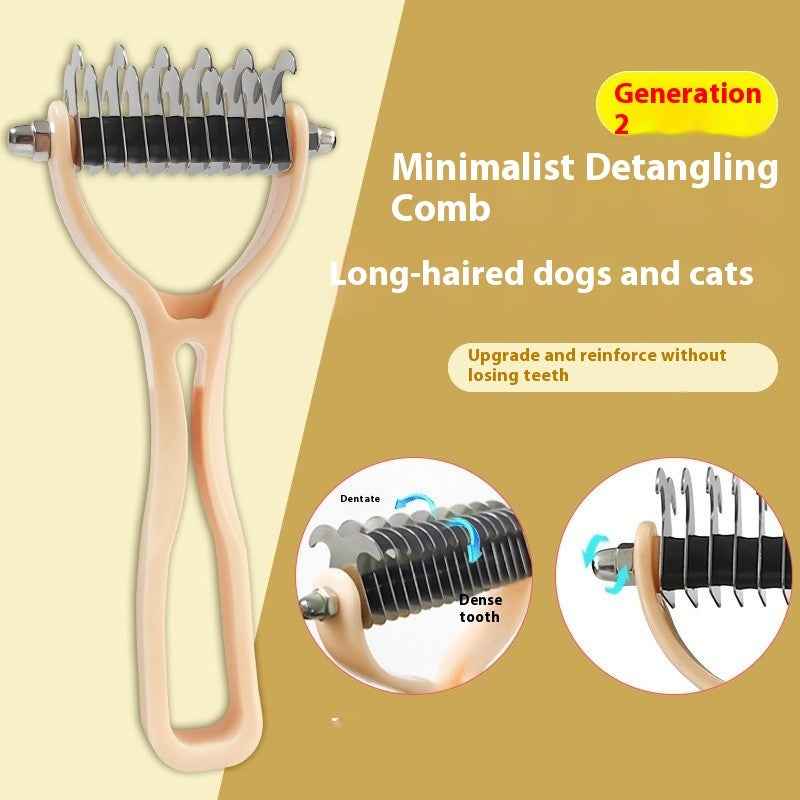 Double-Sided Pet Grooming Brush and Fur Knot Cutter for Effective Pet Grooming - Travillure Pet Emporium