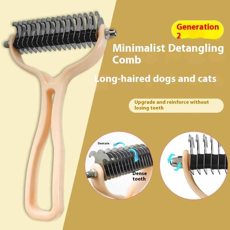 Double-Sided Pet Grooming Brush and Fur Knot Cutter for Effective Pet Grooming - Travillure Pet Emporium