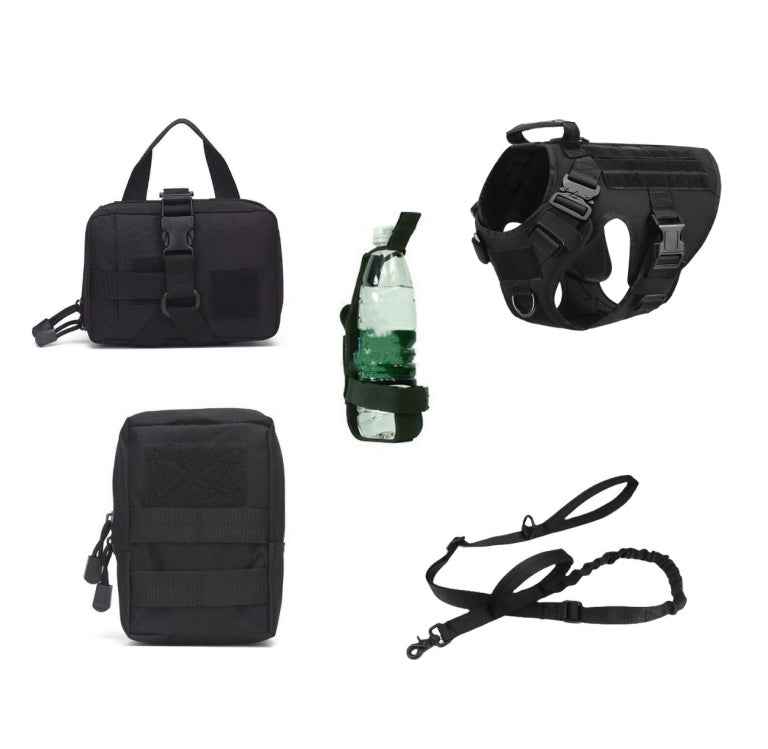 Tactical Dog Harness Set with Leash - Enhanced Control & Comfort - Travillure Pet Emporium