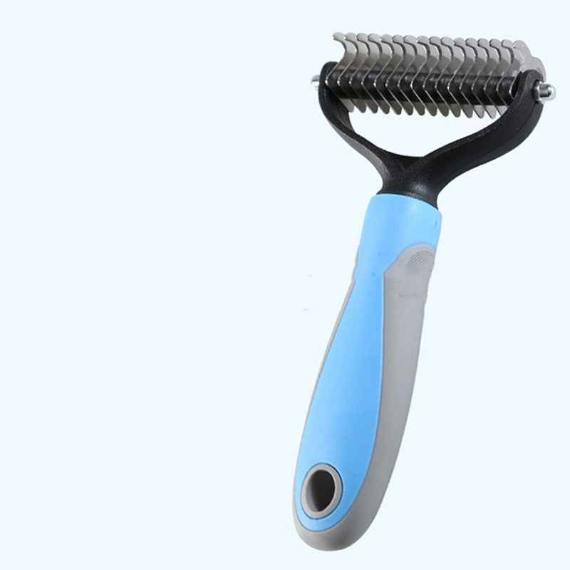 Double-Sided Pet Grooming Brush and Fur Knot Cutter for Effective Pet Grooming - Travillure Pet Emporium