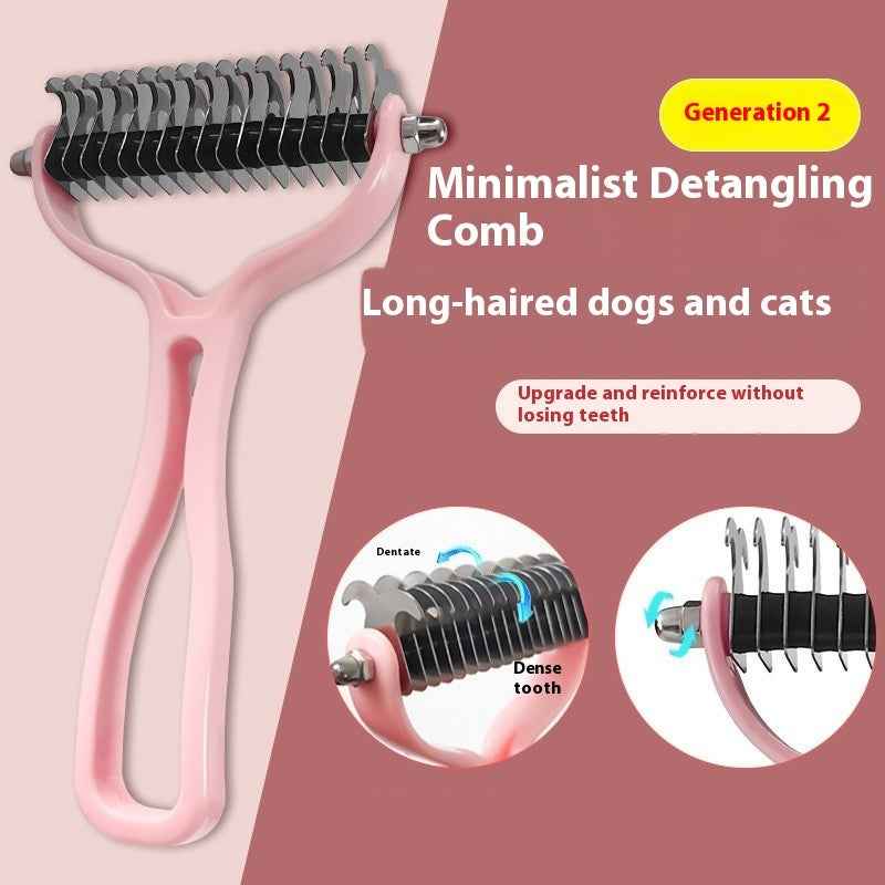 Double-Sided Pet Grooming Brush and Fur Knot Cutter for Effective Pet Grooming - Travillure Pet Emporium