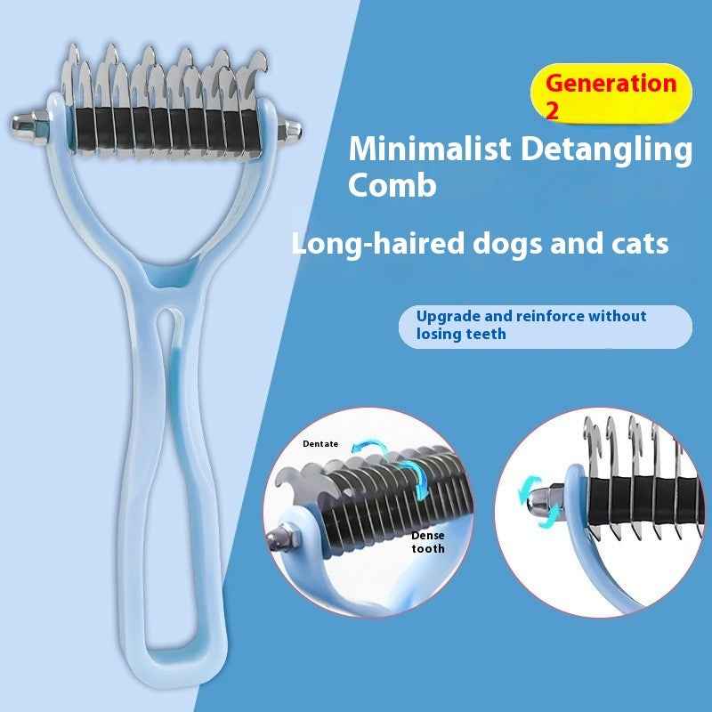 Double-Sided Pet Grooming Brush and Fur Knot Cutter for Effective Pet Grooming - Travillure Pet Emporium