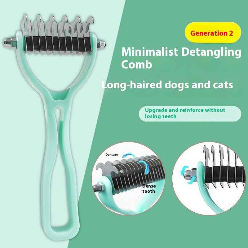 Double-Sided Pet Grooming Brush and Fur Knot Cutter for Effective Pet Grooming - Travillure Pet Emporium