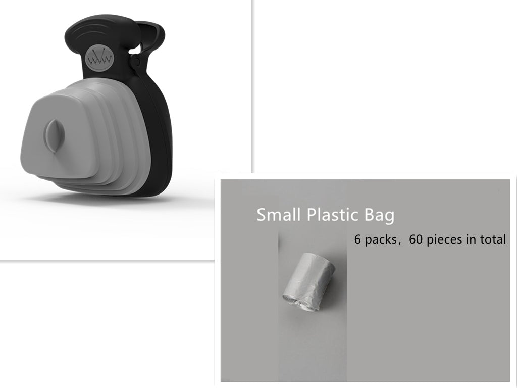 Portable Dog Poop Bag Dispenser with Foldable Scoop