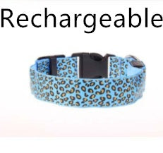 Adjustable Leopard LED Dog Collar