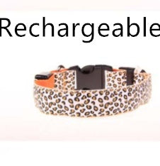 Adjustable Leopard LED Dog Collar