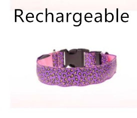 Adjustable Leopard LED Dog Collar