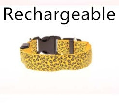 Adjustable Leopard LED Dog Collar