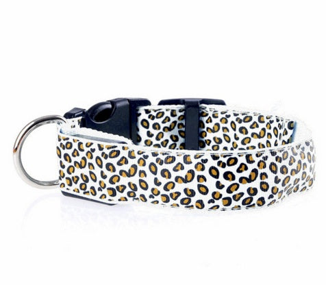 Adjustable Leopard LED Dog Collar