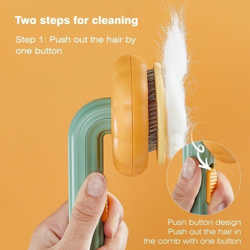 Pet Pumpkin Self-Cleaning Slicker Brush for Dogs